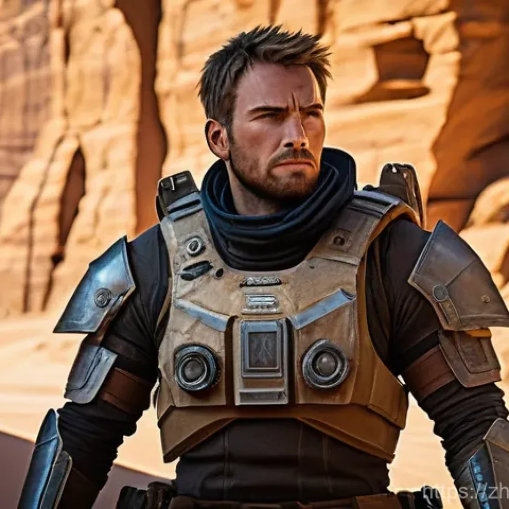 탕탕특공대 비밀 장소 발견법 - **Prompt: Desolate Desert Outpost Discovery**
    A lone, rugged adventurer, male, with short, pract...