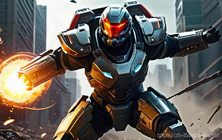 탕탕특공대 특수 스테이지 공략 - **Prompt 1: Dynamic Heroic Combat Against a Diverse Horde**
    "A male hero in a sleek, futuristic ...