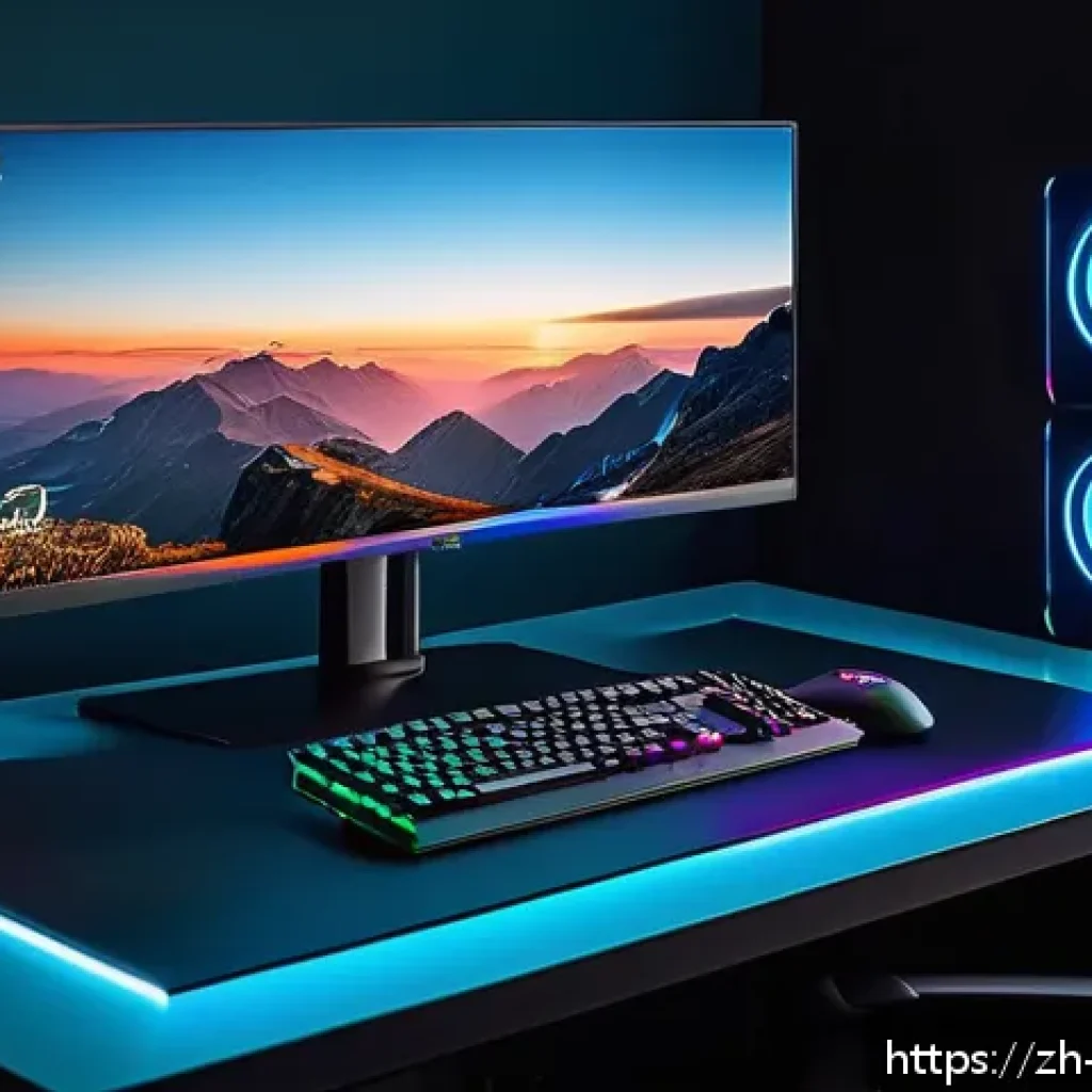 탕탕특공대 그래픽 옵션 설정법 - A modern gaming setup showcasing a high-resolution monitor displaying a vibrant, detailed game scene...